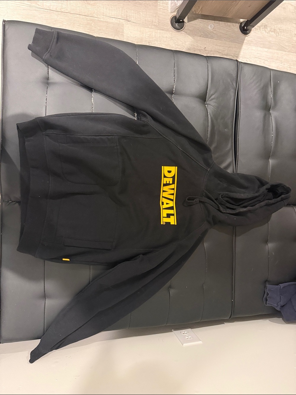 DEWALT Men’s Black Crewneck Hoodie with Yellow Logo